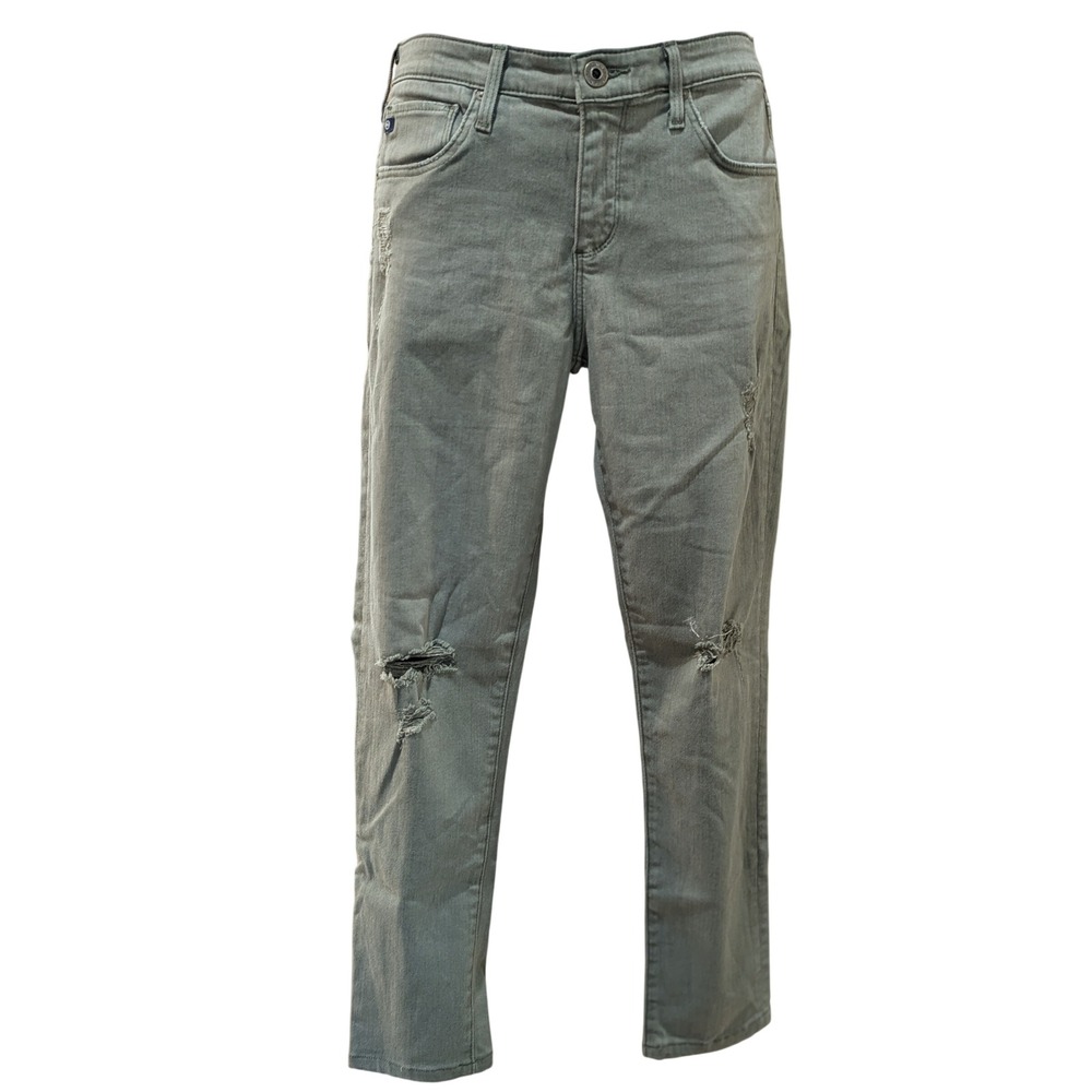 AG Adriano Goldschmied The Legging Ankle Super Skinny Distressed Jeans Green 28R
